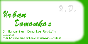urban domonkos business card